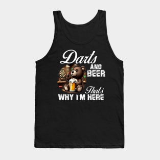 Darts and Beer That's Why I'm Here cute Bear Tank Top